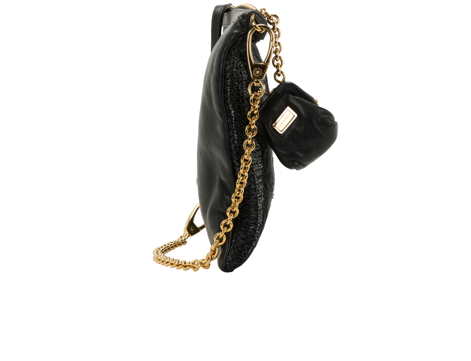 Lace Shoulder Bag, &pound;220, Handbags, Black, Leather, Side view